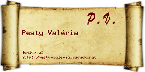 Pesty Valéria névjegykártya