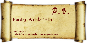 Pesty Valéria névjegykártya